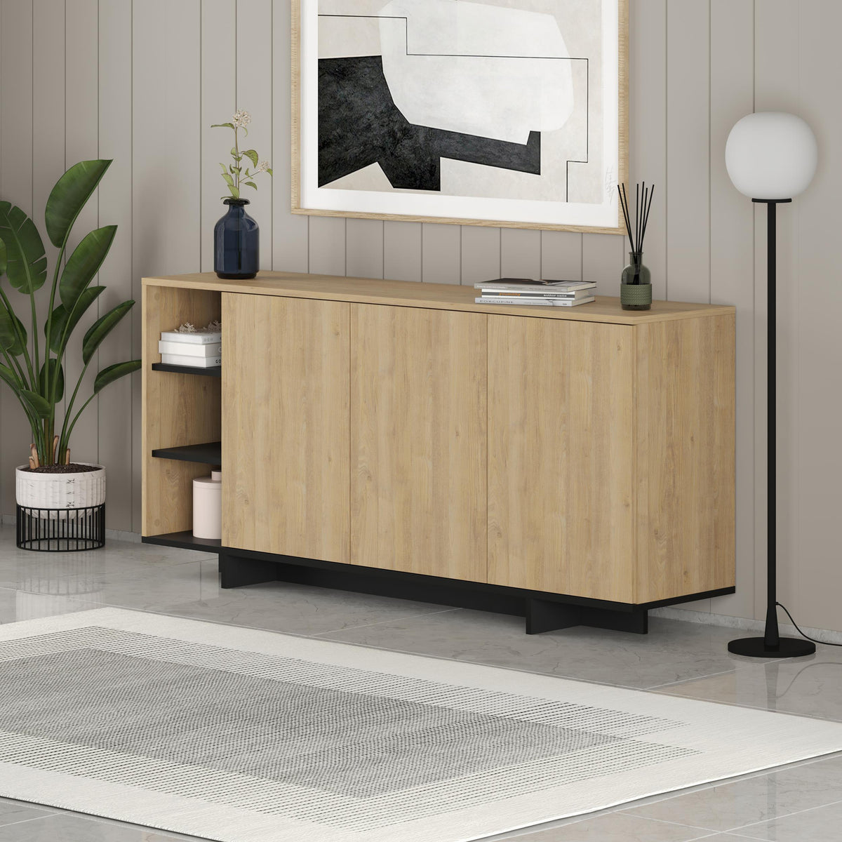 Decortieliving - Stockton Modern Console Unit with Open Shelves