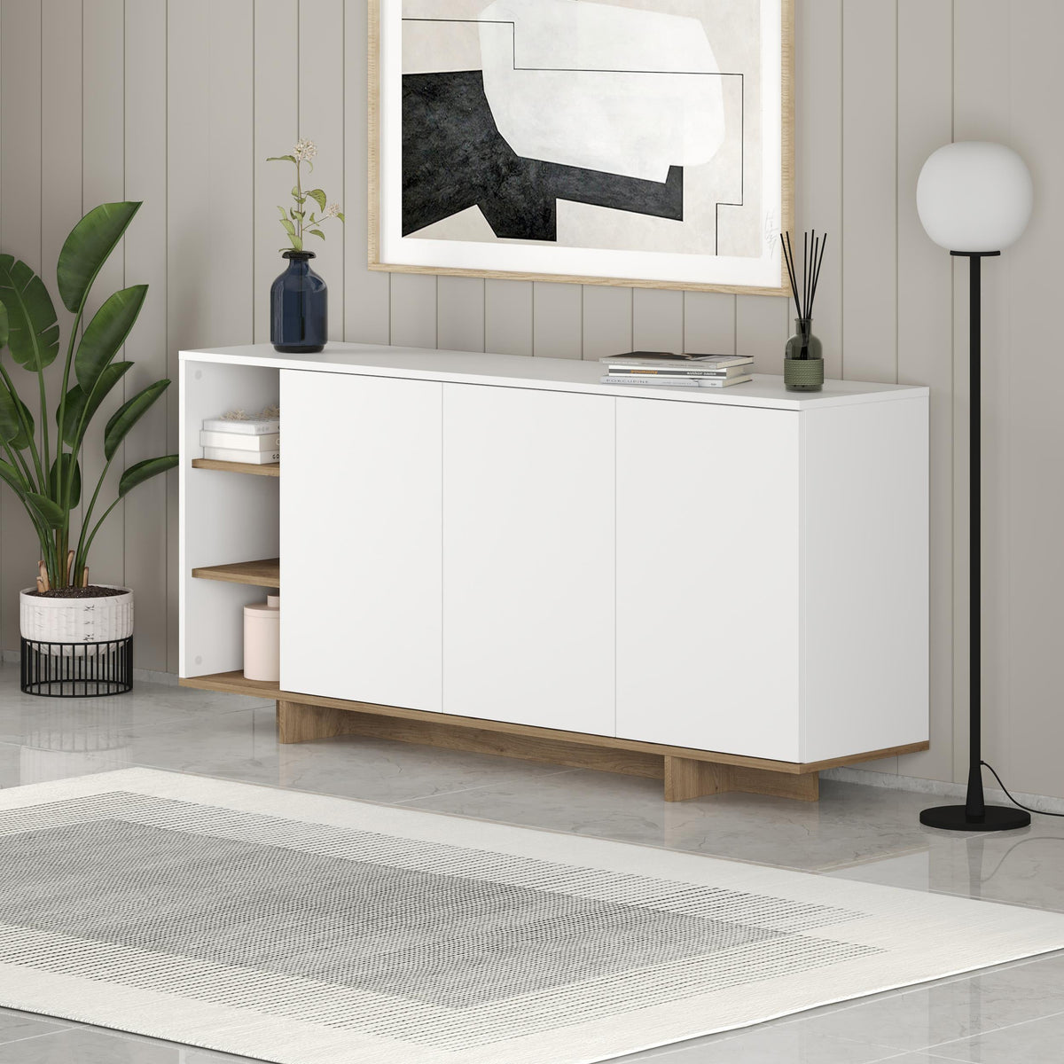 Decortieliving - Stockton Modern Console Unit with Open Shelves