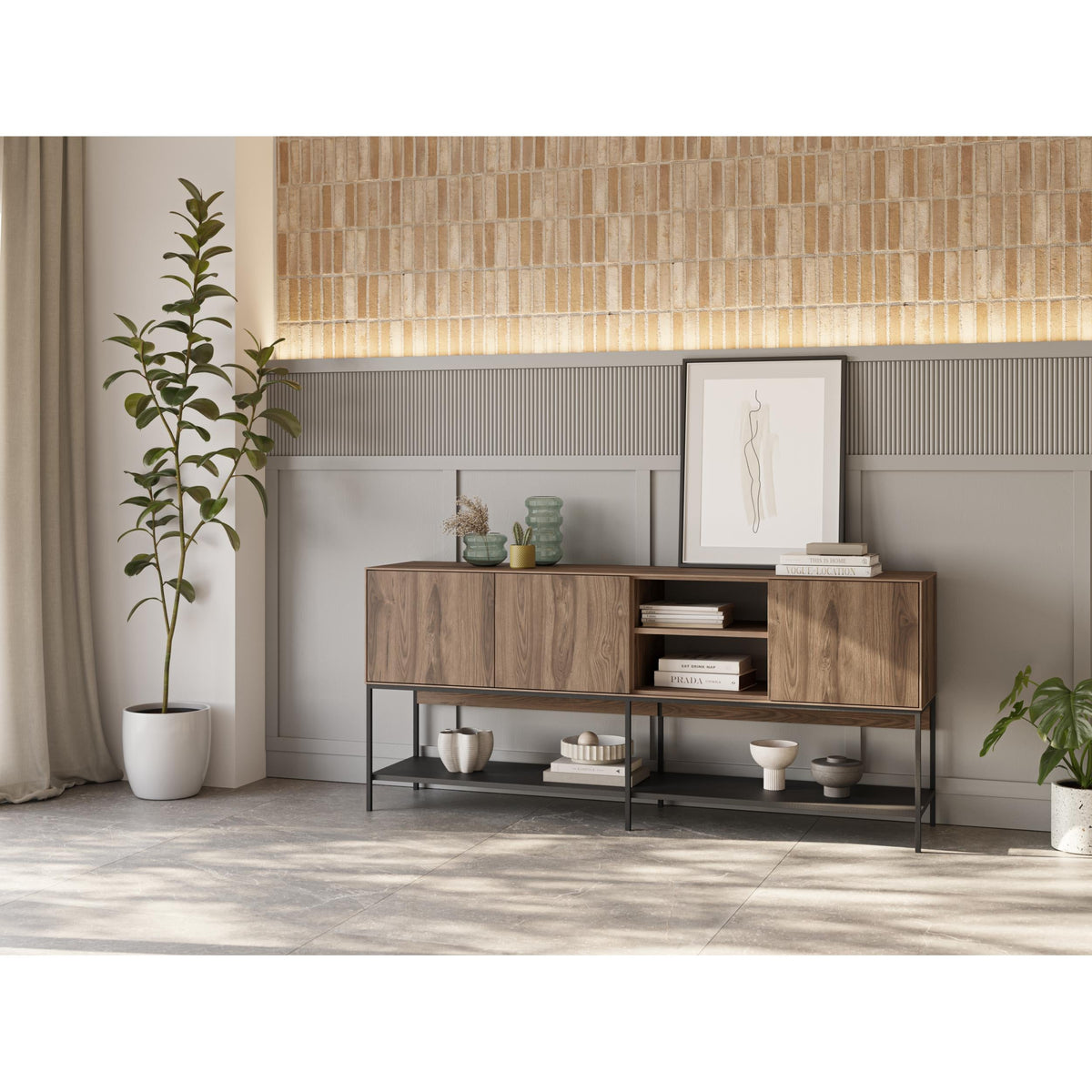 Decortieliving - Amira Console Table – 180cm – Modern Sideboard & Storage Unit