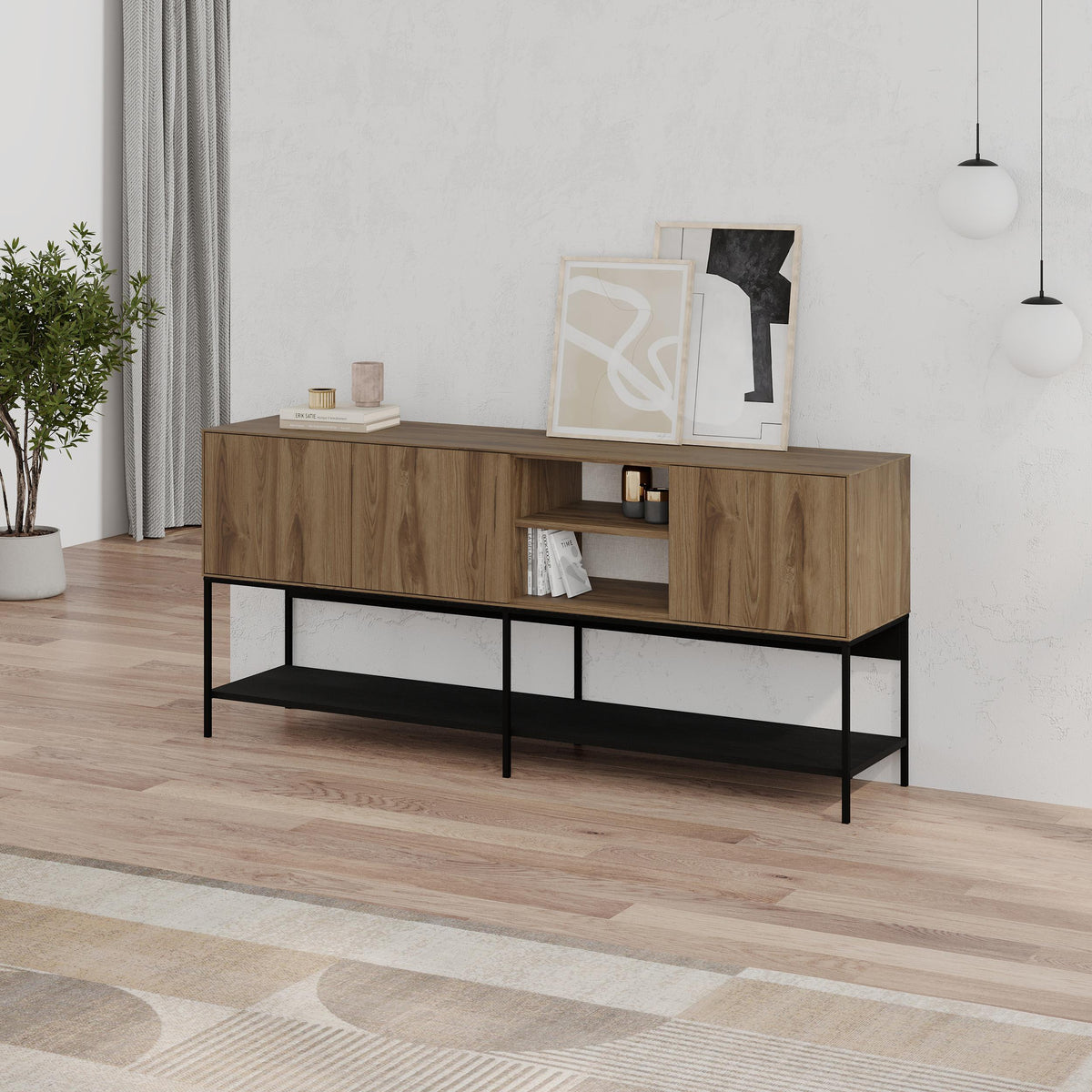 Decortieliving - Amira Console Table – 180cm – Modern Sideboard & Storage Unit