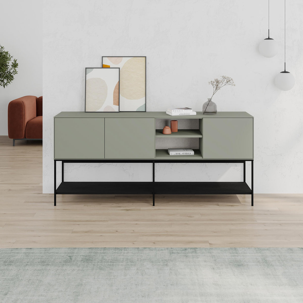 Decortieliving - Amira Console Table – 180cm – Modern Sideboard & Storage Unit