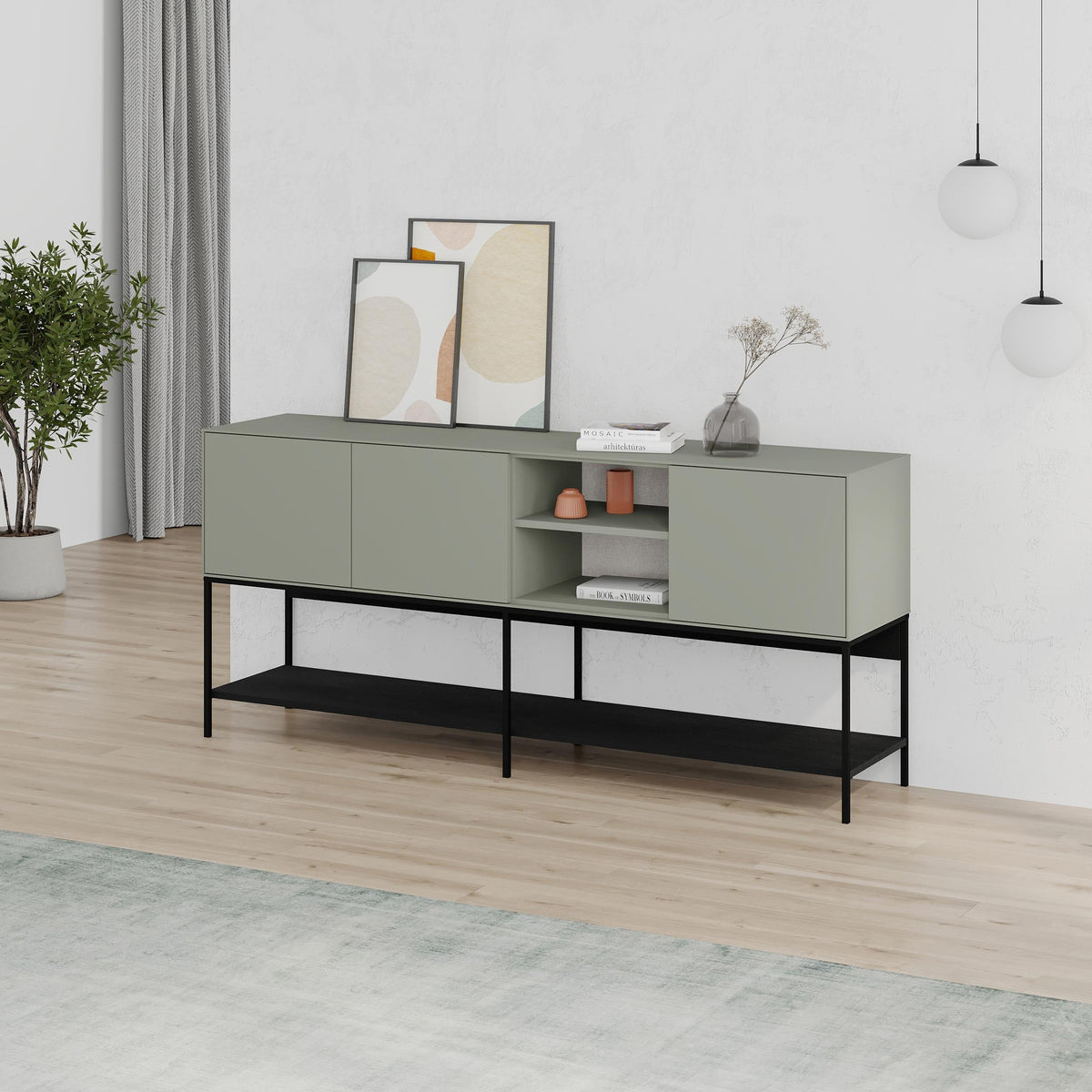 Decortieliving - Amira Console Table – 180cm – Modern Sideboard & Storage Unit