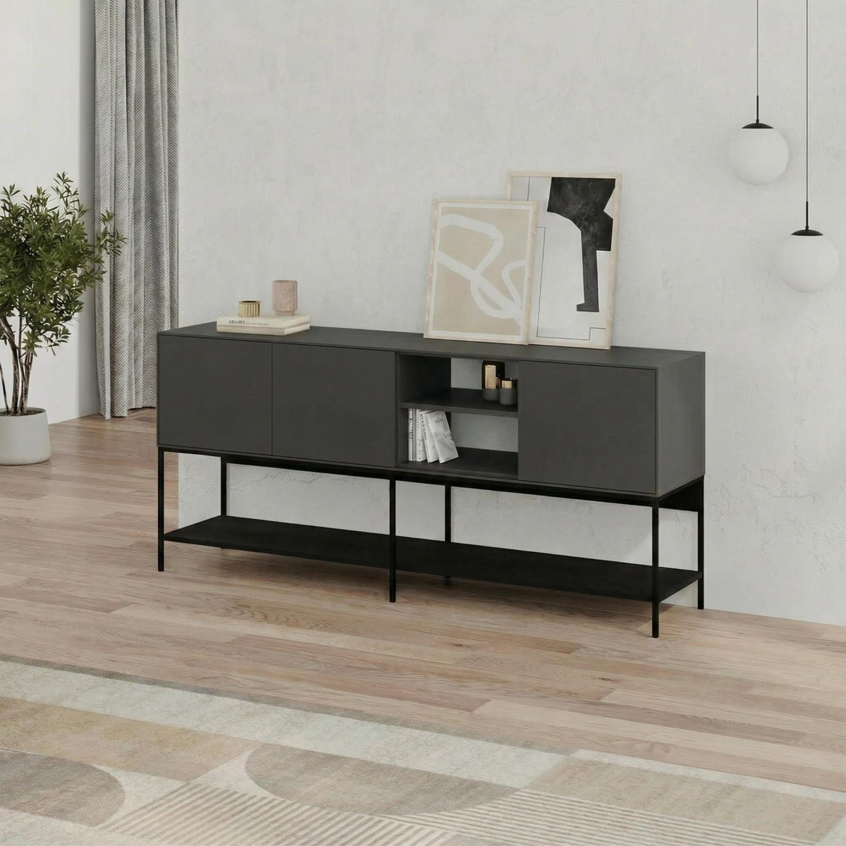 Decortieliving - Amira Console Table – 180cm – Modern Sideboard & Storage Unit