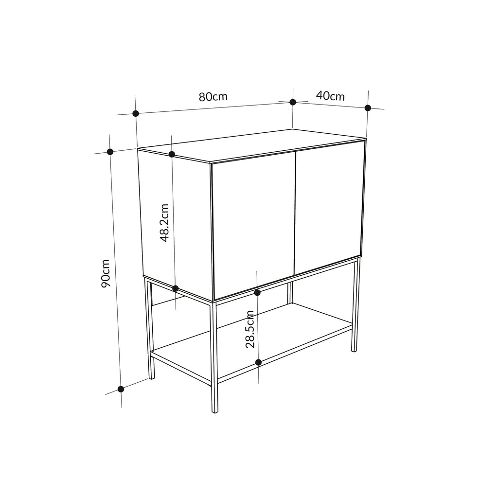 Decortieliving - Amira Console Table – 80cm – Modern Sideboard & Storage Unit