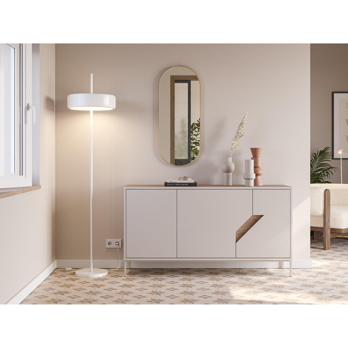 Decortieliving - Vesco Modern Sideboard Natural Oak Sandstone 150cm