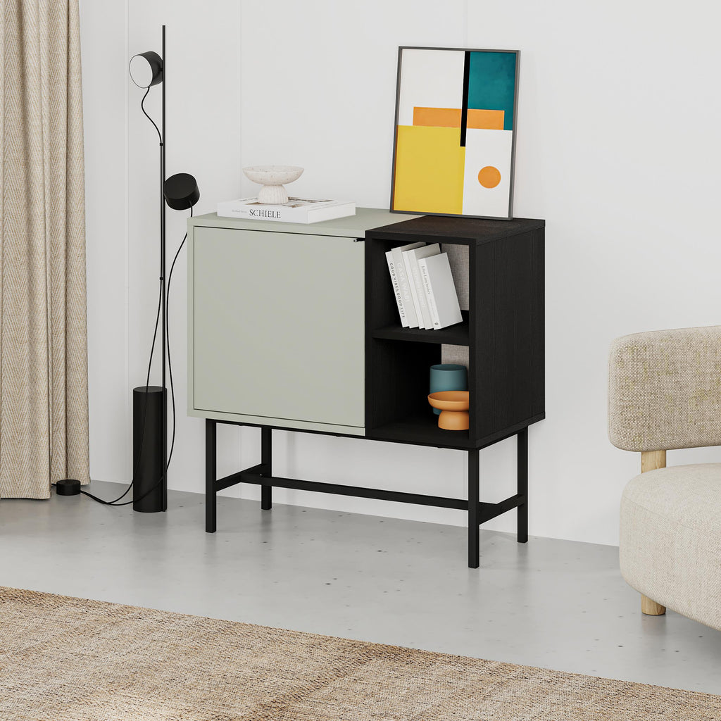 Decortieliving - Mona Mini Console Table with Storage & Shelves
