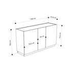 Decortieliving - Dione Sideboard Oak & Travertine Effect 140cm