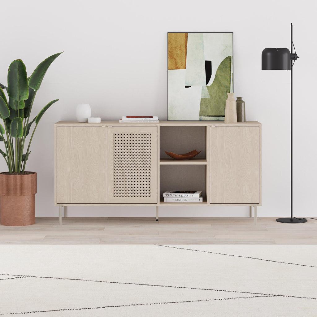 Decortieliving - New Inca 3 Door Sideboard with Open Shelves