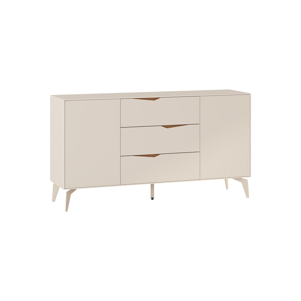 Decortieliving - Jaden Console Sideboard 3 Drawers 2 Doors Sandstone 150 x 40 x 81.2 cm