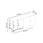 Decortieliving - Victor Console Sideboard 4 Doors Sandstone Sonoma Oak White 170 x 42.1 x 80.3 cm