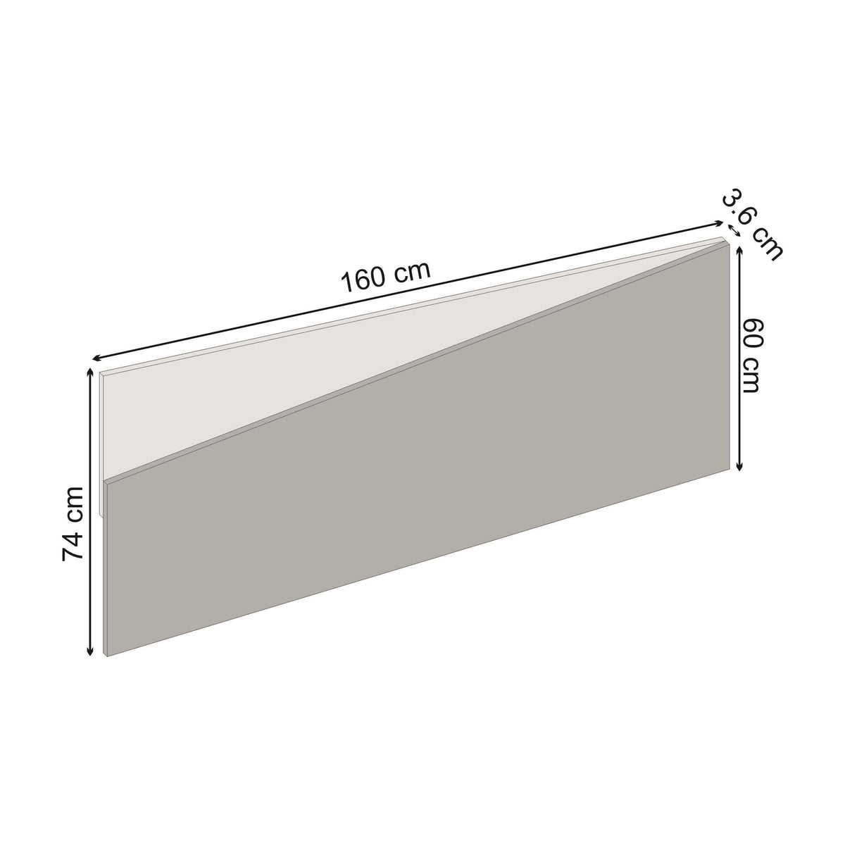 Decortieliving - Diago Wall Mounted Headboard for King Size Bed Oak, Sandstone 160x74 cm