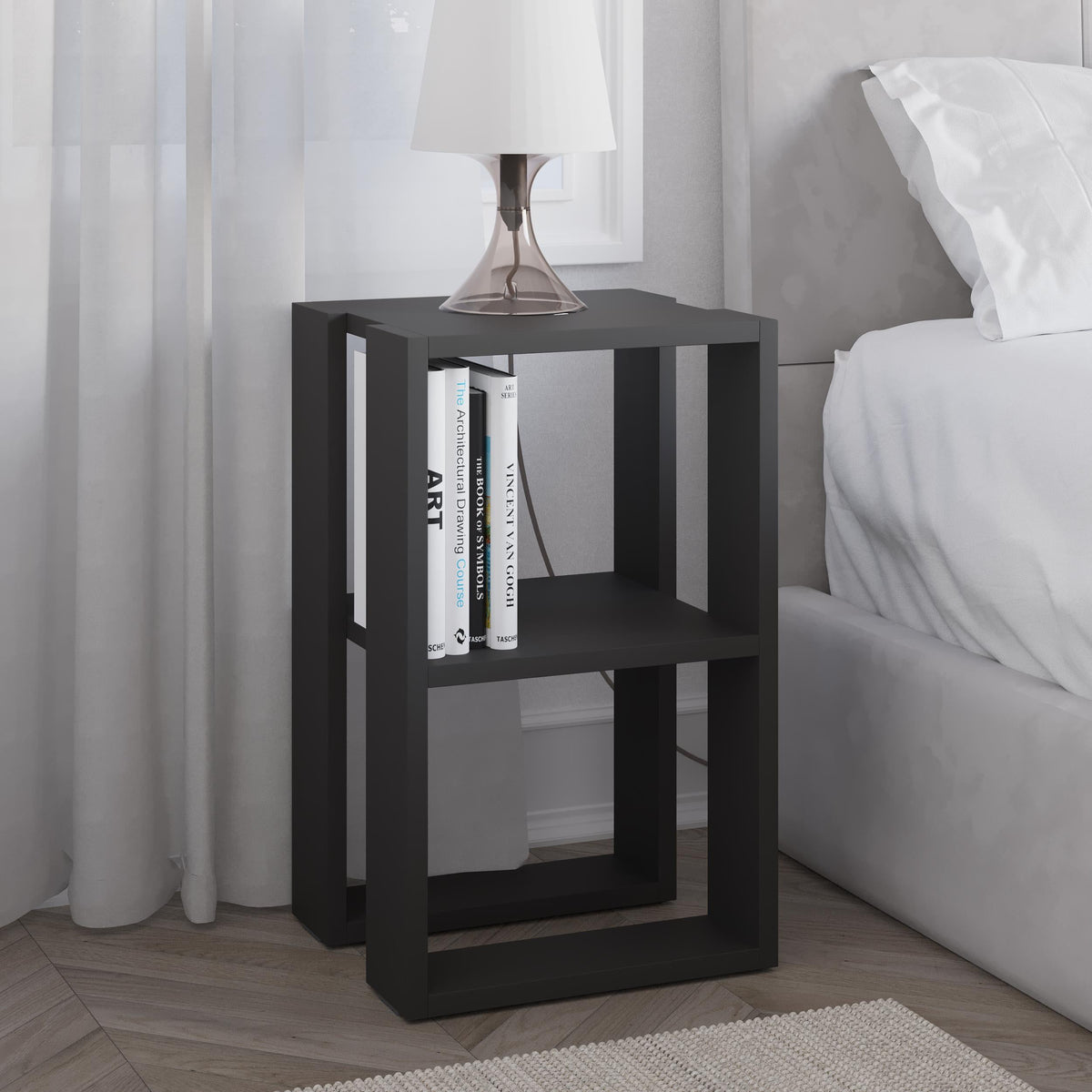 Decortieliving - Lonie Modern Bedside Table Bedroom Furniture Width 34cm