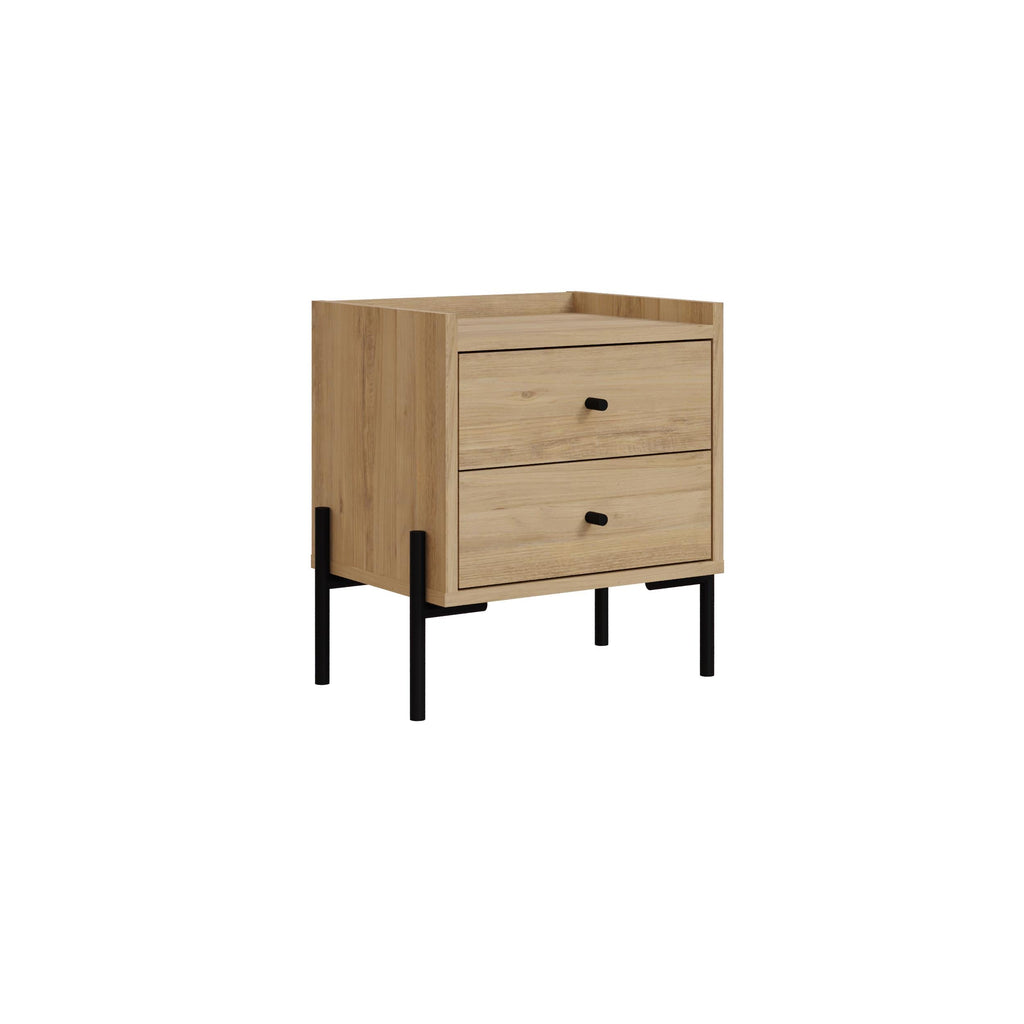 Decortieliving - Malta Bedside Table with 2 Drawers