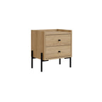 Decortieliving - Malta Bedside Table with 2 Drawers
