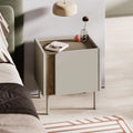 Decortieliving - Norm Modern Bedside Table with Soft-Close Door Storage and Metal Legs