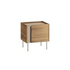 Decortieliving - Norm Modern Bedside Table with Soft-Close Door Storage and Metal Legs