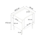Decortieliving - Norm Modern Bedside Table with Soft-Close Door Storage and Metal Legs