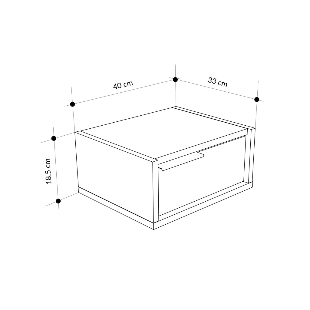 Decortieliving - Eco Wall-Mounted Nightstand – Floating Bedside Table with Drawer