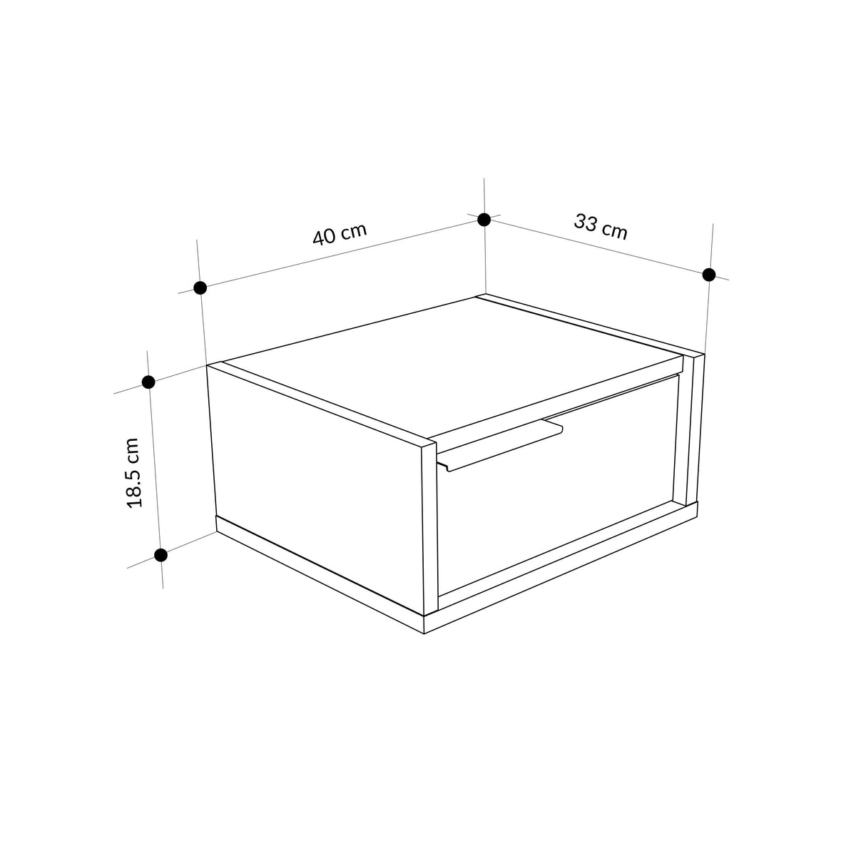 Decortieliving - Eco Wall-Mounted Nightstand – Floating Bedside Table with Drawer