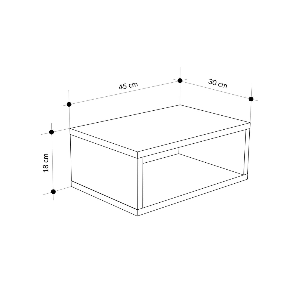 Decortieliving - Brik Wall Mounted Bedside Table – Floating Nightstand – Modern Design