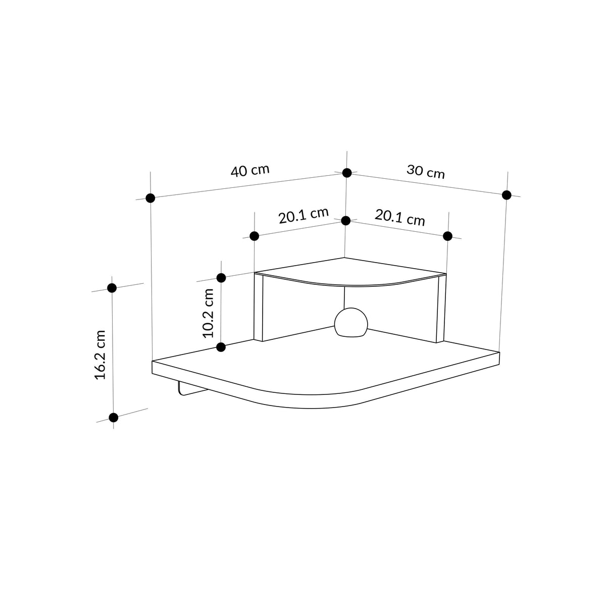 Decortieliving - Luno Floating Bedside Shelf with LED Reading Light