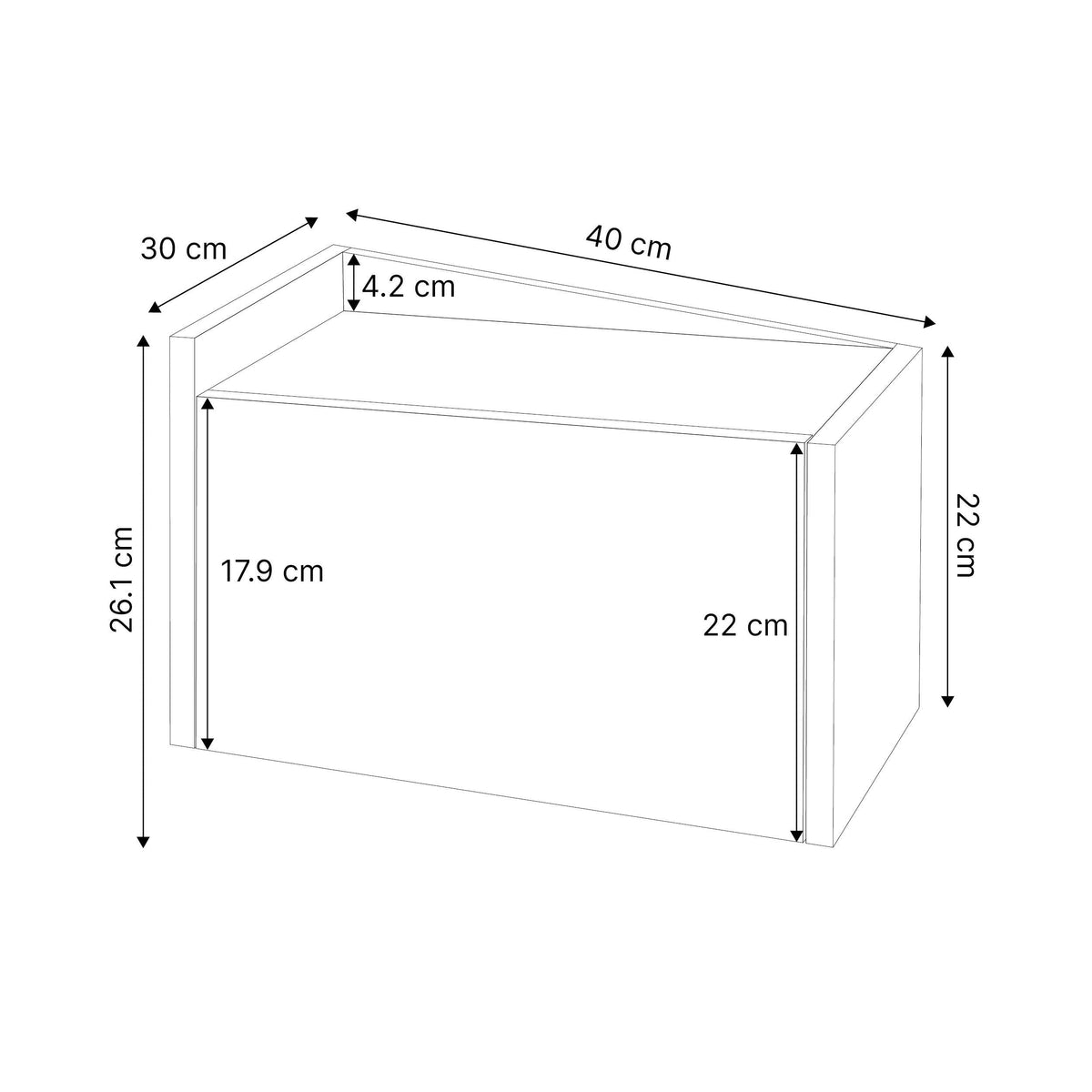 Decortieliving - Diago Floating Bedside Table with Drawer and Top Shelf - Left