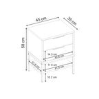 Decortieliving - Mars Bedside Table Whiskey Oak W45cm