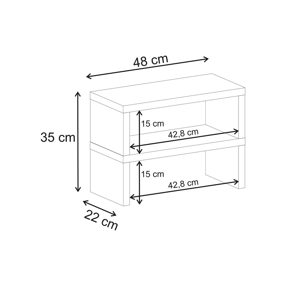 Decortieliving - Dean Kitchen Shelf – 25mm – Worktop Storage Organiser