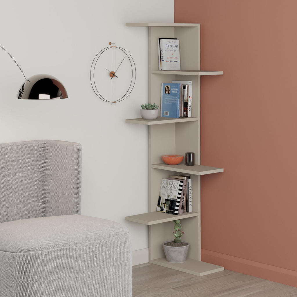 Decortieliving - Saso 5-tier Corner Bookcase 141 cm