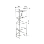 Decortieliving - Detroit Industrial Bookcase Shelving Unit Oak-Black 58 x 175 cm