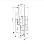 Decortieliving - Key Bookcase – Modern 5 Door Storage Cabinet with Shelves