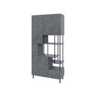 Decortieliving - Key Bookcase – Modern 5 Door Storage Cabinet with Shelves