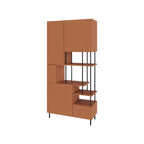 Decortieliving - Key Bookcase – Modern 5 Door Storage Cabinet with Shelves