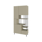 Decortieliving - Key Bookcase – Modern 5 Door Storage Cabinet with Shelves