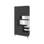 Decortieliving - Key Bookcase – Modern 5 Door Storage Cabinet with Shelves