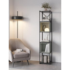 Decortieliving - Vale Mini Industrial Bookcase Set 39 x 36.2 x 179 cm