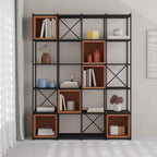 Decortieliving - Vale Maxi Industrial Bookcase Set 39 x 140 x 179 cm