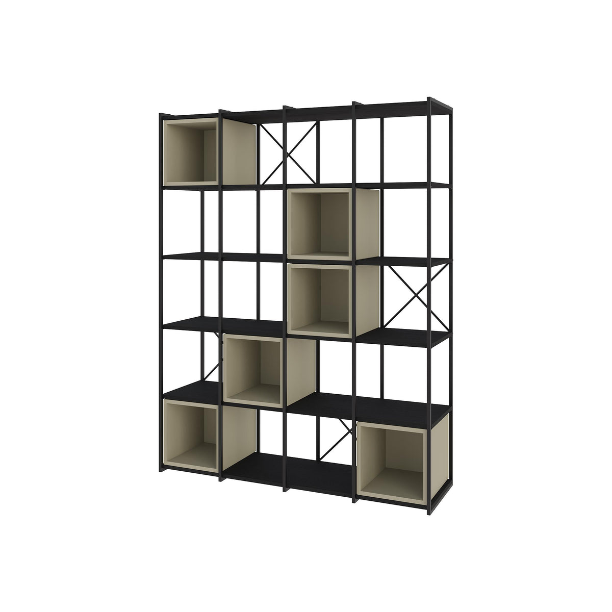 Decortieliving - Vale Maxi Industrial Bookcase Set 39 x 140 x 179 cm