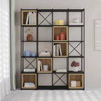 Decortieliving - Vale Maxi Industrial Bookcase Set 39 x 140 x 179 cm
