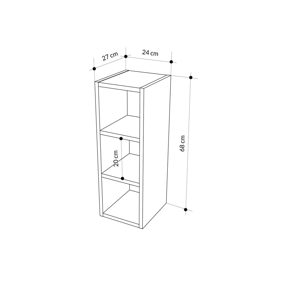 Decortieliving - Combayn Small Low Standing Bookcase – Modular Storage Unit