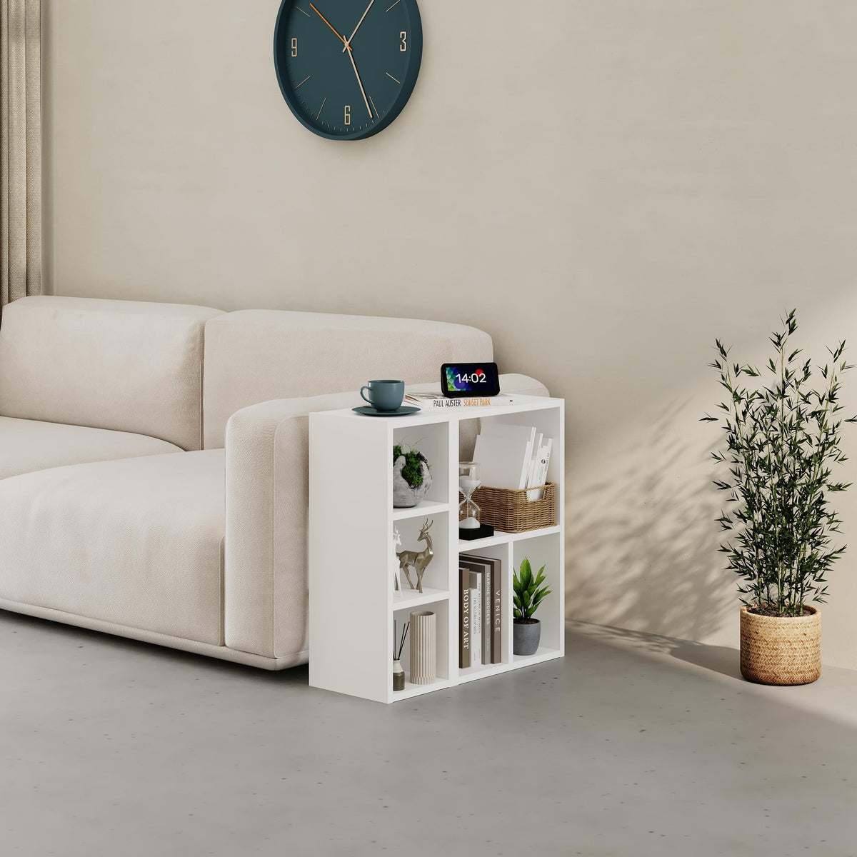 Decortieliving - Combayn Small Low Standing Bookcase – Modular Storage Unit