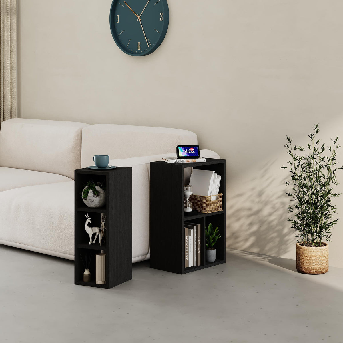 Decortieliving - Combayn Small Low Standing Bookcase – Modular Storage Unit