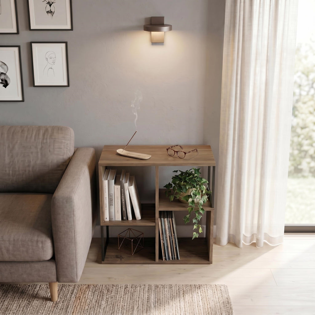 Decortieliving - Bolton Mini Bookcase with Open Shelves