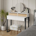 Decortieliving - Lora Vanity Table with Round LED Mirror