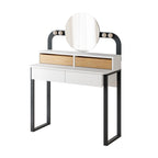 Decortieliving - Lora Vanity Table with Round LED Mirror