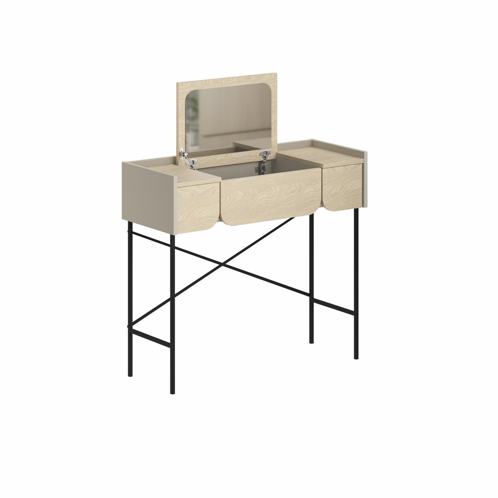 Decortieliving - Terra Dressing Table with Mirror and 2 Drawers