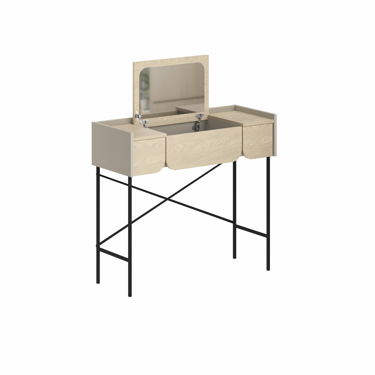 Decortieliving - Terra Dressing Table with Mirror and 2 Drawers