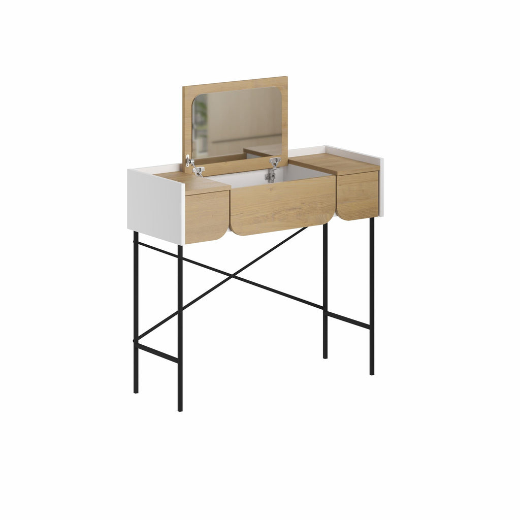 Decortieliving - Terra Dressing Table with Mirror and 2 Drawers