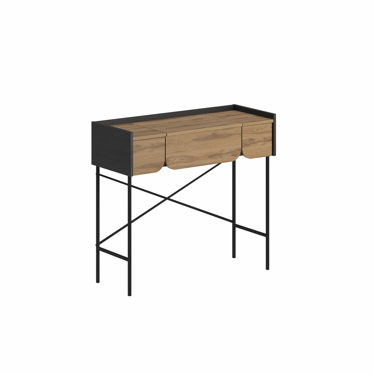 Decortieliving - Terra Dressing Table with Mirror and 2 Drawers