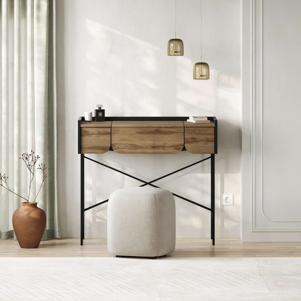Decortieliving - Terra Dressing Table with Mirror and 2 Drawers